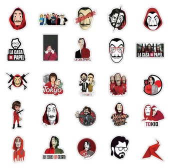 La Casa de Papel sticker set (50 stuks) - Filmspullen.nl