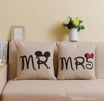 Mr &amp; Mrs Mickey en Minnie Mouse kussenhoezen - Filmspullen