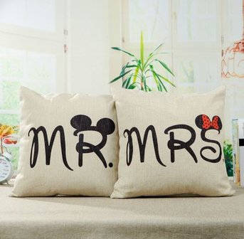 Mr &amp; Mrs Mickey en Minnie Mouse kussenhoezen - Filmspullen