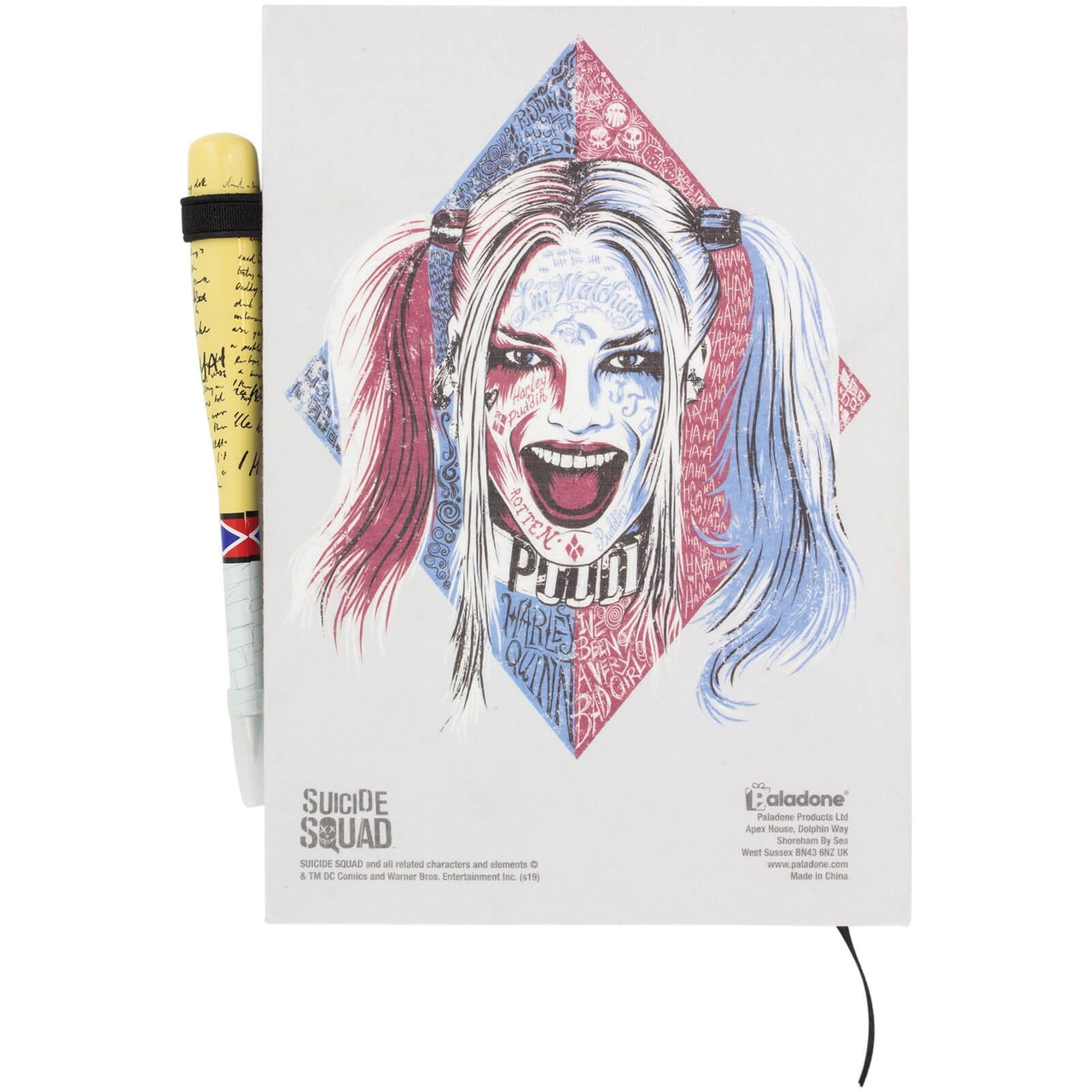 Harley Quinn notitieboek met honkbalknuppel pen - Filmspullen